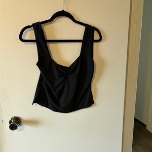 Black Sleeveless Crop Top